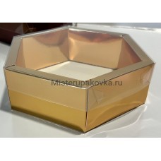 Коробка для зефира 230х230х60, (внутр. разм. 205х205х60), золото